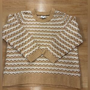 Croft & Barrow Tan and White Patterned Sweater - Size 1X Great condition